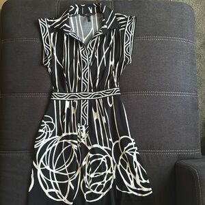 BCBGMAXAZRIA Collared Black Sleeveless Dress Size Small